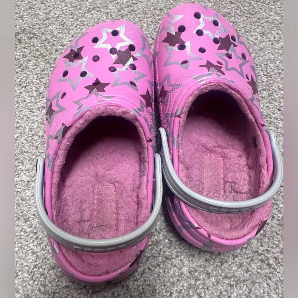 Little Kids Pink Star Pattern Crocs SZ 12